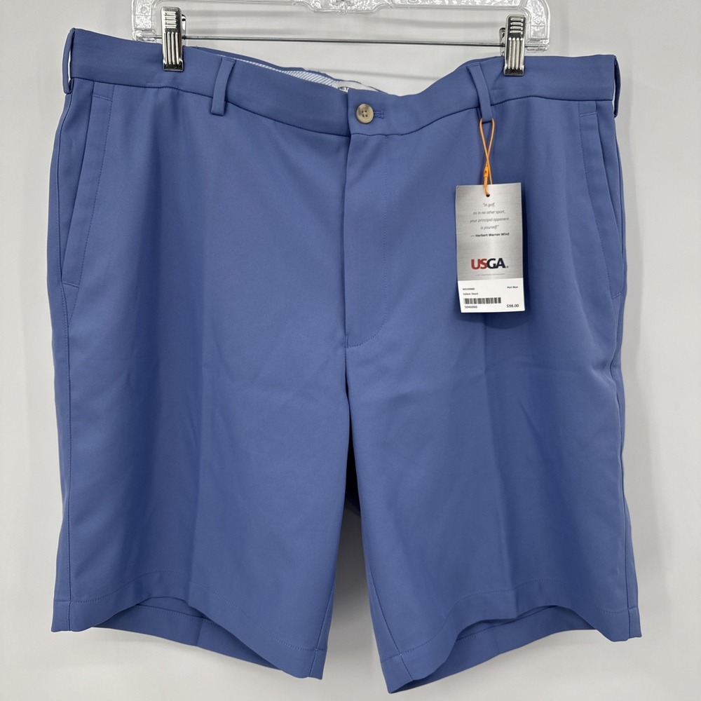 NEW Peter Millar Mens Salem Performance Shorts 123rd U.S. Open Sz 38 Port Blue